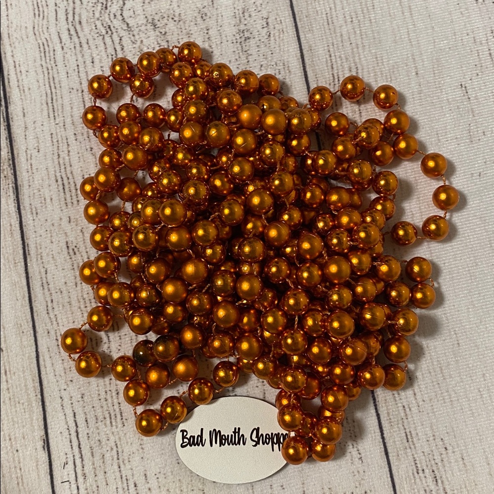 Vintage Halloween Christmas Orange Bead Strang Garland - Matte